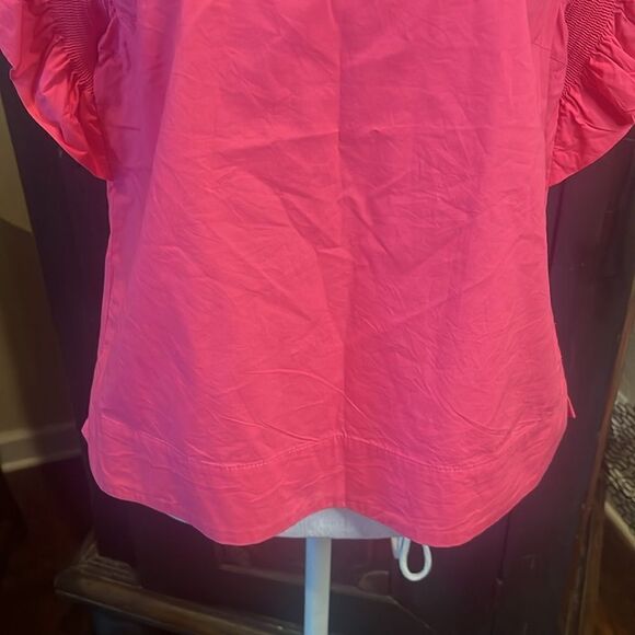 English Factory Pink Ruffled Sleeve Poplin Blouse, size M - Picture 3 of 9